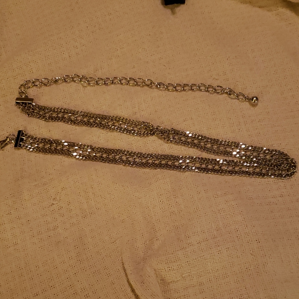 Silver chain belt